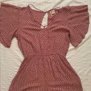 Billabong Pink&White opens back romper - size M